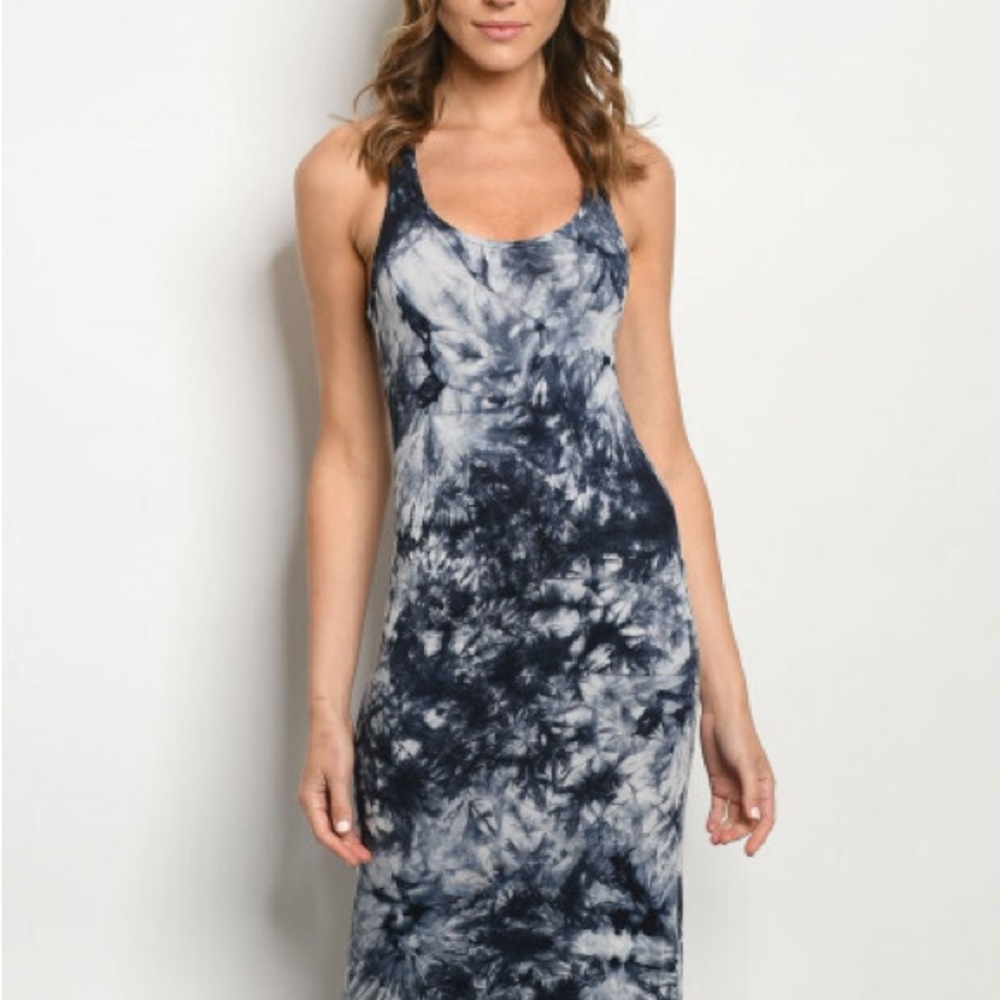 Liz Lange Navy and White Midi Dress